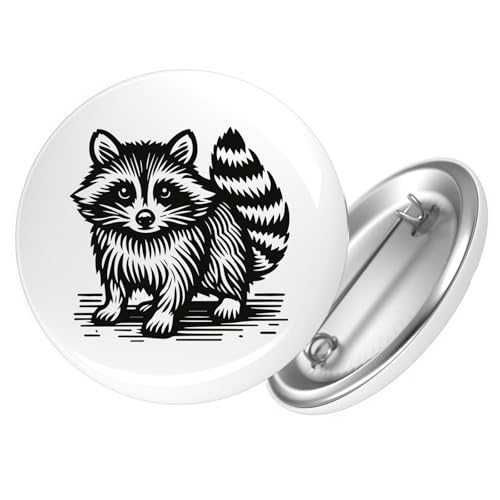 Huuraa Button Waschbär Comic Geschenk Größe 25mm Waschbär Geschenkidee von Huuraa
