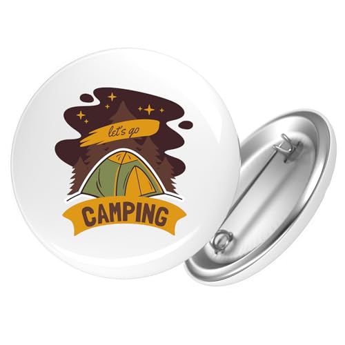 Huuraa Button let´s go camping Zelt Geschenk Größe 25mm let´s go camping Geschenkidee von Huuraa