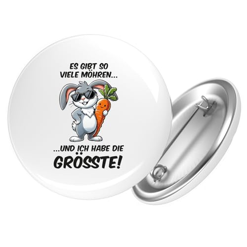 Huuraa Button viele Möhren.. Ich habe die grösste cooler Hase Geschenk Größe 25mm viele Möhren.. Ich habe die grösste Geschenkidee von Huuraa