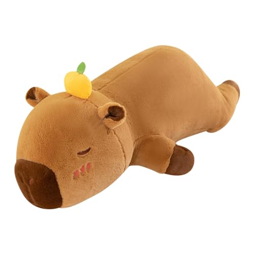 Cute Capybara Pillow, Capybara Style Stuffed, Cuddly Toy Plush, Long Soft Animals, Cute Sleeping Companion at Home, Living Room, 23.62x5.91x5.91 inches, 500g von Huvqianu