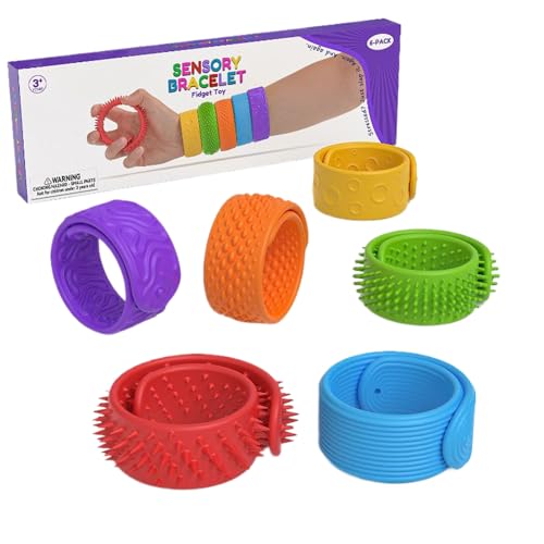 Fidget -Armbandspielzeug - 6 Pack -Silikon -Slap -Armbänder für Ruhe, Friedensverbesserung mit sensorischem Spiel, tragbares Spielzeug für Kids -Klassenzimmer -Reisefeier, farbenfrohes Design, Geschen Fidget -Armbandspielzeug - 6 Pack -Silikon -Slap -Armbänder für Ruhe, Friedensverbesserung mit sensorischem Spiel, tragbares Spielzeug für Kids -Klassenzimmer -Reisefeier, farbenfrohes Design, Geschen von Huvqianu