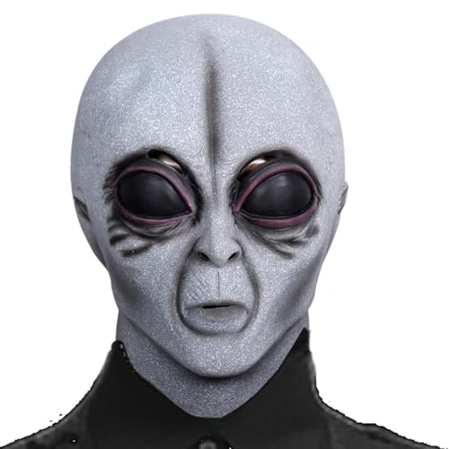 Huvqianu Alien Face - Alien Realistische Kopfrequisiten | Tragbare Festival-Gesichtsbedeckung, Mehrzweck-Streich-Requisiten für Karneval von Huvqianu