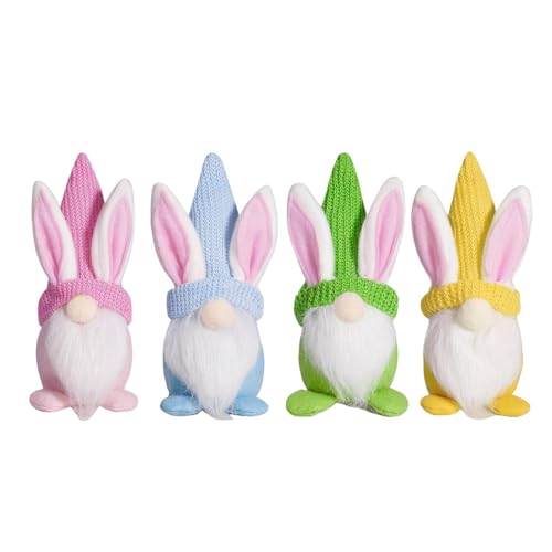 Huvqianu Easter Bunny GNOME, 4X Faceless Plush Bunny GNOME, 2.36x2.76in Cuddly Spring Home Decor, Swedish Tomte Rabbit, Cute Decorations for Women, Kids, Boys, Girls von Huvqianu