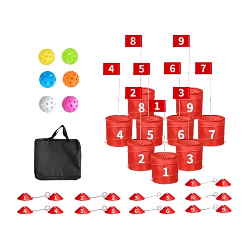 Huvqianu Golf Yard Game - Golf Games - Portable Putting Set Target 9-Loch Course Green Accessories for Adult Practice Sports Beach Party Family Dad Huvqianu Golf Yard Game - Golf Games - Portable Putting Set Target 9-Loch Course Green Accessories for Adult Practice Sports Beach Party Family Dad von Huvqianu
