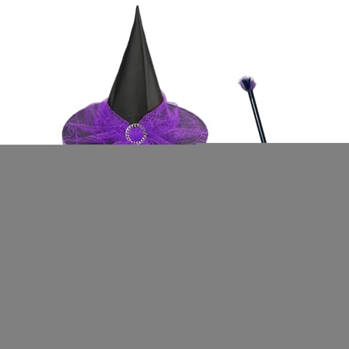 Huvqianu Halloween-Hexenkostüm-Set, Hexen-Cosplay-Kostüm, Zubehör mit Besen und Rock für Kinder, Halloween-Cosplay-Outfit-Set, elastisch, für Kleider, Partys, Themenfotos, Maskerade, Bühne Huvqianu Halloween-Hexenkostüm-Set, Hexen-Cosplay-Kostüm, Zubehör mit Besen und Rock für Kinder, Halloween-Cosplay-Outfit-Set, elastisch, für Kleider, Partys, Themenfotos, Maskerade, Bühne von Huvqianu