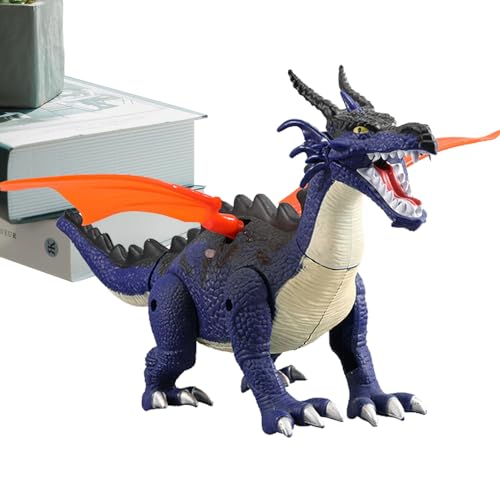 Huvqianu Light Up Dinosaur, Electric Walking Toy, 11.81x4.13in Battery Operated Mist Spraying Dinosaurs, Realistic Sounds and Lights, Fun Educational Toys for Home, Kindergarten Play von Huvqianu