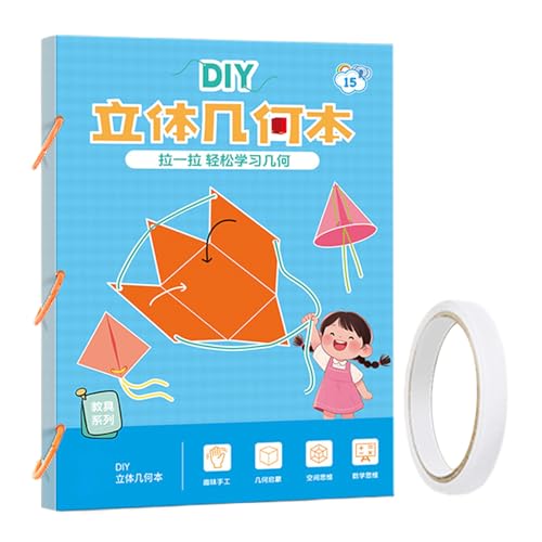 Huvqianu Mathematik Geometrie Buch | Ziehband 3D-Geometrie-Lernbuch | Interaktives Spielzeug Für Vorschule Kindergarten Schüler Anfänger Hauslehrer von Huvqianu