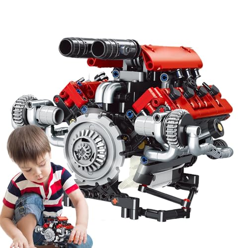 Huvqianu Motormodellbausatz, programmierbarer Modellbausatz mit Sound – Fernbedienungs-Baustein-Sets mit LED-Lichtern, Schreibtisch-Sammelstück für Kinder, Erwachsene, Zuhause, Werkstatt Huvqianu Motormodellbausatz, programmierbarer Modellbausatz mit Sound – Fernbedienungs-Baustein-Sets mit LED-Lichtern, Schreibtisch-Sammelstück für Kinder, Erwachsene, Zuhause, Werkstatt von Huvqianu