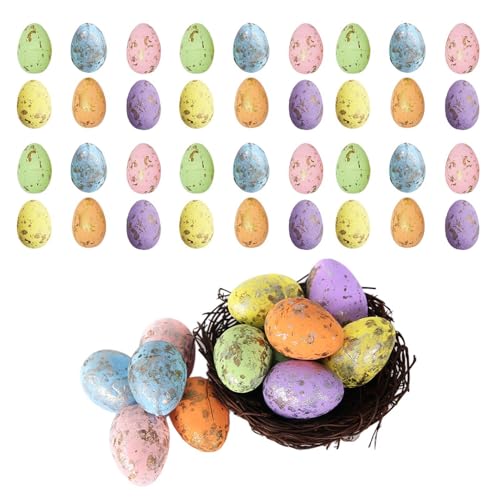 Huvqianu Ostereier, gesprenkelte Eier, 100 Stück dekorative künstliche Eier, 1,8 x 1,5 cm Vogel-Ei Foto-Requisiten, perfekt für Handwerk, Partys, Feiertagsdekorationen, ideal für Familientreffen und Huvqianu Ostereier, gesprenkelte Eier, 100 Stück dekorative künstliche Eier, 1,8 x 1,5 cm Vogel-Ei Foto-Requisiten, perfekt für Handwerk, Partys, Feiertagsdekorationen, ideal für Familientreffen und von Huvqianu