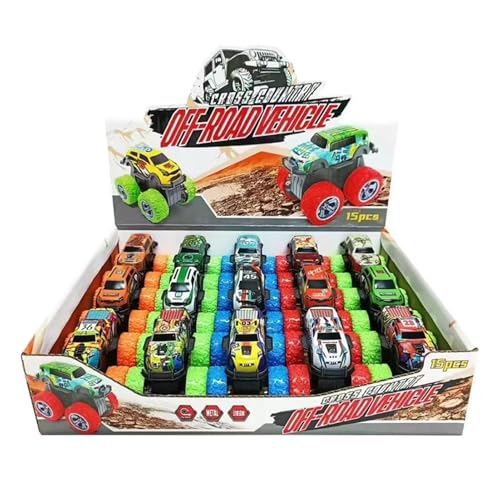 Huvqianu Pull Back Race Car, 15X Colorful Friction-Powered Vehicles, Fun & Interactive Racing Playset, Easy to Use Design Perfect for Boys, Girls & Kids Ages 3+, 12.44x9.25x2.48 inches von Huvqianu