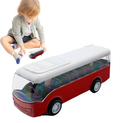 Huvqianu Pullback Bus, Friction Powered Car Toys, 3.54inch Inertial Trucks, Sturdy Metal Construction, Easy-to-Use Mechanism, Baby Toy Bus for Kids, 3 Colors Can Use von Huvqianu