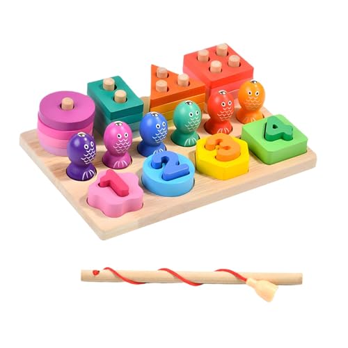 Huvqianu Shape Match Board Learning Toy, Fishing Matching Maze, Color Matching Board, Educational Fishing Toy, Learning Shape and Color Board Toy for Kids, Girls and Boys von Huvqianu
