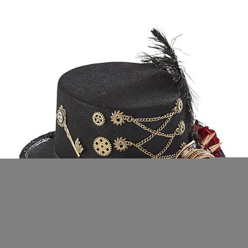 Huvqianu Steampunk-Hut, Vintage-Brille, Gothic-Stil, Kopfbedeckung, Filz-Kopfbedeckung, verstellbares Kostüm-Outfit für Männer, Frauen, Erwachsene, Teenager Huvqianu Steampunk-Hut, Vintage-Brille, Gothic-Stil, Kopfbedeckung, Filz-Kopfbedeckung, verstellbares Kostüm-Outfit für Männer, Frauen, Erwachsene, Teenager von Huvqianu