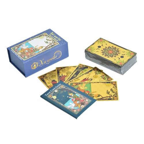 Huvqianu Tarotkarten Set - 80 Stück Kartenspiel Mit Anleitung | Brettspiel Mit Schritt Für Schritt Anleitung Für Kinder - Täglich Reisen von Huvqianu