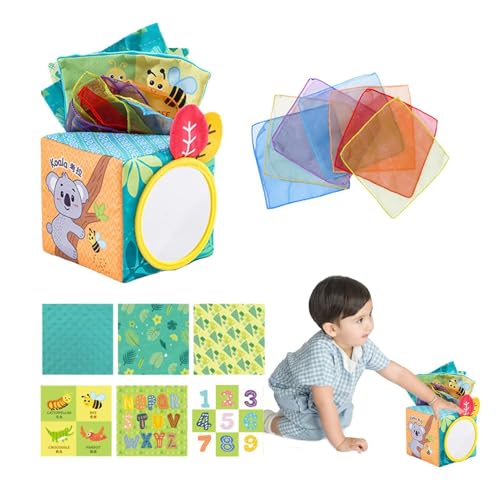 Huvqianu Tissue Cube Toy, Soft Crinkle Sensory Toy, 4.72in Early Development Activities, Safety Material, Tissue Box Toys for Kids Ages 0-2, Educational Learning Tool Huvqianu Tissue Cube Toy, Soft Crinkle Sensory Toy, 4.72in Early Development Activities, Safety Material, Tissue Box Toys for Kids Ages 0-2, Educational Learning Tool von Huvqianu