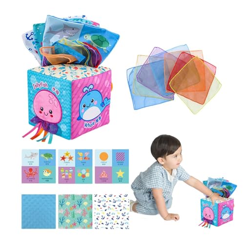 Huvqianu Tissue Cube Toy, Soft Crinkle Sensory Toy, 4.72in Early Development Activities, Safety Material, Tissue Box Toys for Kids Ages 0-2, Educational Learning Tool Huvqianu Tissue Cube Toy, Soft Crinkle Sensory Toy, 4.72in Early Development Activities, Safety Material, Tissue Box Toys for Kids Ages 0-2, Educational Learning Tool von Huvqianu