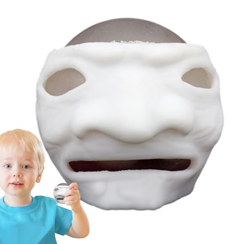 Huvqianu Totenkopf-Stressspielzeug, Stress-Squeeze-Schädel, Halloween Quetschball mit Blut und Maden, Zappelspielzeug, Knetspielzeug, Spielzeug zum Stressabbau für Erwachsene von Huvqianu