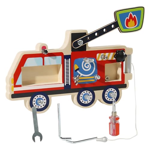 Huvqianu Wooden Screwdriver Board Set, Assembly Screw Board, Fine Motor Skills Puzzle Toy, Early Learning Activity for Home, School, Kindergarten, and Outdoor Play, 12.4x7.28x1.57 Inches von Huvqianu