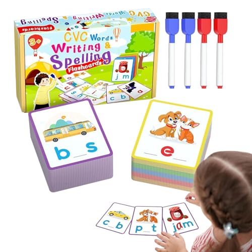 Huvqianu Wortspiele Für Kinder,Rechtschreib Lernspiele | Schreibmaterial Lernkarten Zum Lesenlernen Für Kinder 3-6 Jahre Vorschule Kindergarten Huvqianu Wortspiele Für Kinder,Rechtschreib Lernspiele | Schreibmaterial Lernkarten Zum Lesenlernen Für Kinder 3-6 Jahre Vorschule Kindergarten von Huvqianu