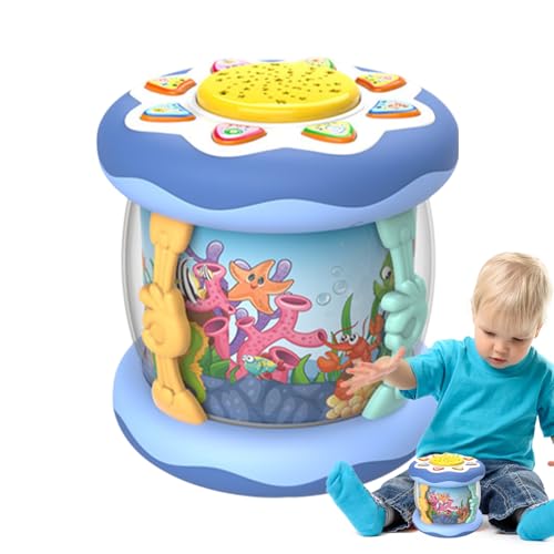Kid Drums Toy, Cartoon Sea Animal, 6.1x6.3in Light Music Feature, Authentic Educational Instrument, Multifunctional Hand Drum for Preschoolers, Kids’ Music Learning & Play von Huvqianu