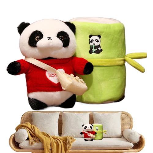 Panda-Kissen, Panda-Plüsch, Sofakissen, 27 cm, kreatives Überwurfkissen, vielseitig und weich, Einweihungsdekoration für Wohnzimmer, Schlafzimmer, mehrfarbig von Huvqianu