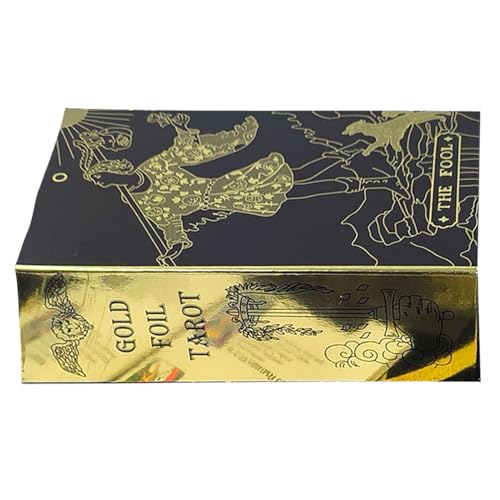 Tarot Cards - 78 Blatt -Orakelkarten für Glücksanleitung, Unterhaltung Oracles Set mit Brettspiel, Boards -Spiel für Familie, Zuhause, Freunde, Partyspaß, Meditation 2.76x4,72 Zoll von Huvqianu
