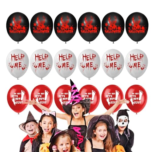 Huxibai Blutige Hand Luftballons, Blutige Luftballons für Halloween - Geburtstag Horror 18 Stück | Latexballons Gruselig für von Huxibai