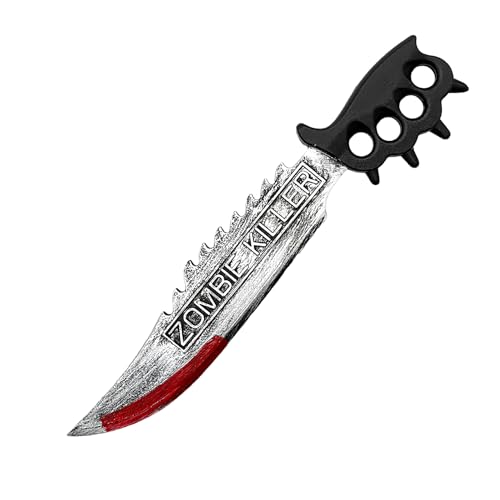 Huxibai Fake-Messer für Halloween, blutiges Messerzubehör, tragbares Spielzeug für Rollenspiele, Cosplay, Kostüm, Horror von Huxibai