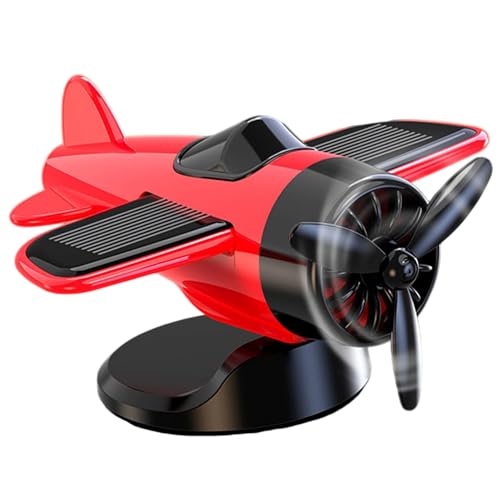 Huxibai Flugzeug für Armaturenbrett, solarbetriebene Armaturenbrett-Dekoration – drehbares Design, Auto-Dekoration für Kinder und Erwachsene von Huxibai