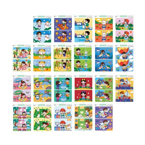 Huxibai Gedächtnisspiel für kleine Kinder, Karten zum Konzentrationstraining, Konzentrationstraining mit interaktivem Spiel, um Unterschiede bei Kindern zu entdecken von Huxibai