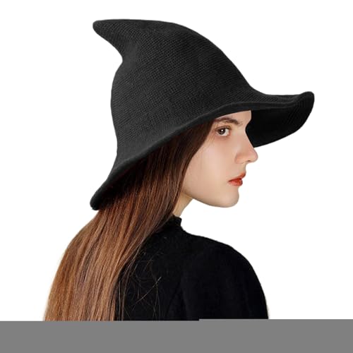 Huxibai Hexenhut für Kostüm, Hexenhut mit breiter Krempe für Halloween, atmungsaktives Zubehör für Partys und Kostüme für Erwachsene für verzauberte Häuser und Themenveranstaltungen von Huxibai