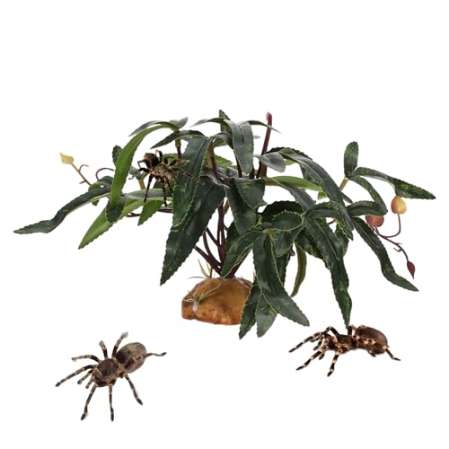 Huxibai Pflanzen für Reptilienterrarium, realistische künstliche Vegetation, künstliche Blätter für Terrarium, für Gecko, Chamäleon, , Schildkröte, Betta Amphibien von Huxibai