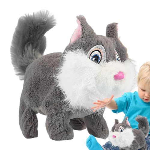 Huxibai Plüschtier Eichhörnchen – weiches beruhigendes Spielzeug für Kinder – Kinder und Mädchen mit elektrischem weichem Plüsch für Gesellschaft von Huxibai