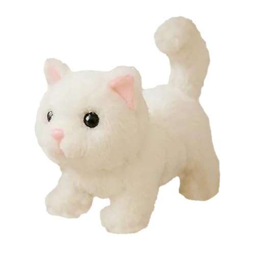 Huxibai Realistisches Roboter-Kätzchen, interaktives Plüschspielzeug für Katzen, Spaziergänge, Schwanz und Miau, realistischer Begleiter für Spiele zu Hause für Kinder von Huxibai