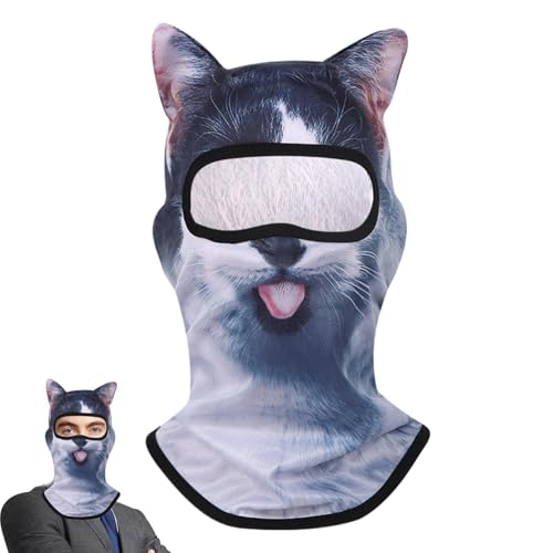 Huxibai Scheines Gesicht Maskeraden, Katzengesichtsabdeckung, Leichte atmungsaktive 3D -Gesichtsbedeckung mit Ohren, Lustige Ski -Maskeraden für Musikfestivals Huxibai Scheines Gesicht Maskeraden, Katzengesichtsabdeckung, Leichte atmungsaktive 3D -Gesichtsbedeckung mit Ohren, Lustige Ski -Maskeraden für Musikfestivals von Huxibai