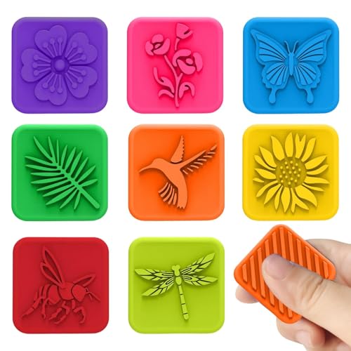 Huxibai Sensorische Steine für Kinder 8 Stück - Beruhigendes Spiel für die frühkindliche Kindheit - Tragbare sensorische Steine Für Ruhe Geschenk Kinder Erwachsene Reisen von Huxibai