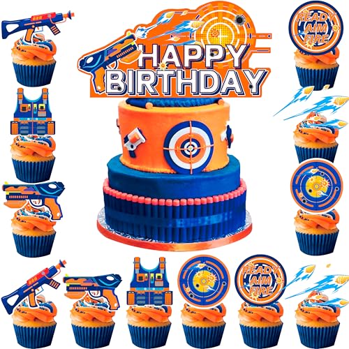 Dart War Kuchendekoration, 13pcs Dart War Geburtstag Torten Dekorationen Dart War Geburtstag Tortendekorationen Dart Gun Geburtstag Cupcake Topper, Dart War Tortenaufsatz für Dart Deko Dart War Kuchendekoration, 13pcs Dart War Geburtstag Torten Dekorationen Dart War Geburtstag Tortendekorationen Dart Gun Geburtstag Cupcake Topper, Dart War Tortenaufsatz für Dart Deko von Huxolynifty