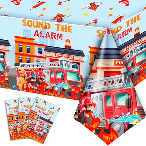 Feuerwehrmann Tischdecken, 3 Pcs Fireman Party Tischdecke Set - Feuerwehrauto Tischdecke, Fireman Party Tischdecke & Feuerwehr Geburtstag Deko Tischdecken für Feuerwehr Deko Kindergeburtstag Feuerwehrmann Tischdecken, 3 Pcs Fireman Party Tischdecke Set - Feuerwehrauto Tischdecke, Fireman Party Tischdecke & Feuerwehr Geburtstag Deko Tischdecken für Feuerwehr Deko Kindergeburtstag von Huxolynifty