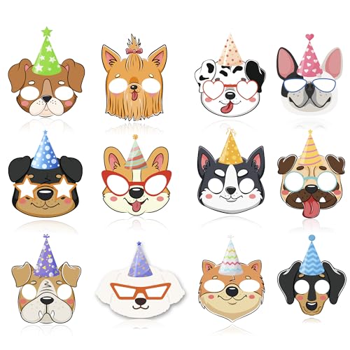 Huxolynifty 12 Stück Hunde-Welpen-Party-Masken, Welpenmaske, Geburtstagsmasken, Geburtstagsparty-Dekoration, Maske für Kostüm, Cosplay-Zubehör Huxolynifty 12 Stück Hunde-Welpen-Party-Masken, Welpenmaske, Geburtstagsmasken, Geburtstagsparty-Dekoration, Maske für Kostüm, Cosplay-Zubehör von Huxolynifty