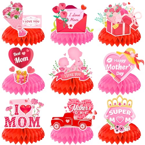 Huxolynifty Muttertag Partydekoration Honeycomb, 9 Pcs Muttertag Honeycomb Tafelaufsätze Dekoration für den Muttertag Tischdekorationen zum Muttertag for Partydekorationen zum Muttertag Huxolynifty Muttertag Partydekoration Honeycomb, 9 Pcs Muttertag Honeycomb Tafelaufsätze Dekoration für den Muttertag Tischdekorationen zum Muttertag for Partydekorationen zum Muttertag von Huxolynifty