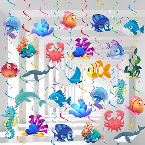 Unterwasser Spiraldekoration, 32 Pcs Tropische Fisch Hängende Wirbel, Meerestiere Hängende Wirbel & Meerestier-Wirbel-Dekorationen für Ozean Party Dekorationen & Unter dem Meer Party Dekorationen Unterwasser Spiraldekoration, 32 Pcs Tropische Fisch Hängende Wirbel, Meerestiere Hängende Wirbel & Meerestier-Wirbel-Dekorationen für Ozean Party Dekorationen & Unter dem Meer Party Dekorationen von Huxolynifty
