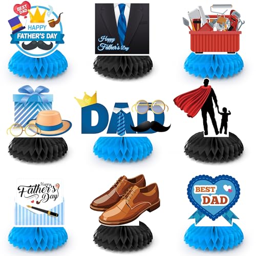 Waben-Aufsätze für den Vatertag, 9 Stück, Happy Father's Day Tischdekoration, Vatertags-Dekoration & Vatertagstischaufsätze für Vatertagsdekorationen Waben-Aufsätze für den Vatertag, 9 Stück, Happy Father's Day Tischdekoration, Vatertags-Dekoration & Vatertagstischaufsätze für Vatertagsdekorationen von Huxolynifty