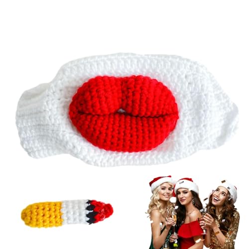 Crochet Face Masque | Kreative Wurst Mund Gesichtsbedeckung für Party | Humorvolle Gesichtsmaske Streich Gesichtsmaske für Karneval, Party, Rollenspiel Crochet Face Masque | Kreative Wurst Mund Gesichtsbedeckung für Party | Humorvolle Gesichtsmaske Streich Gesichtsmaske für Karneval, Party, Rollenspiel von Huyeruie