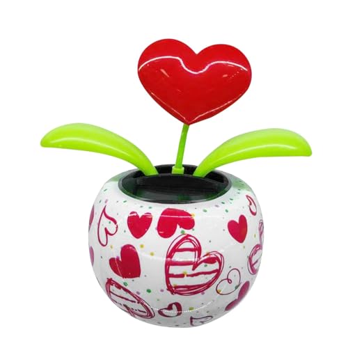 Fahrzeug-Blumen-Armaturenbrett-Ornament – Auto-dekorative schüttelnde Blume | Solar-Herz-Blumenschaukel Animationsspielzeug | dekoratives florales kleines Gadget | schüttelndes von Huyeruie
