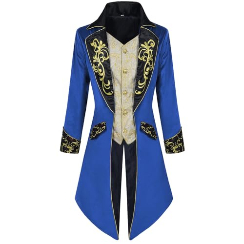 Herren Steampunk-Piratenjacke – Gothic Prinz Viktorianischer Gehrock | Mittelalterlicher Frack Jacke | Gothic Mittelalter Gehrock | Stickerei Vintage Gothic Steampunk für Kostüm Zirkus Herren Steampunk-Piratenjacke – Gothic Prinz Viktorianischer Gehrock | Mittelalterlicher Frack Jacke | Gothic Mittelalter Gehrock | Stickerei Vintage Gothic Steampunk für Kostüm Zirkus von Huyeruie