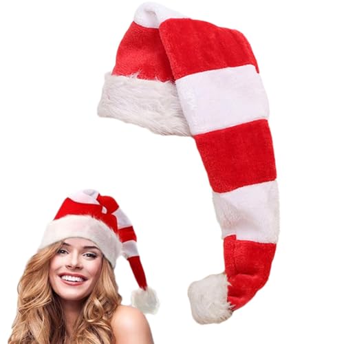 Rote und weiße Weihnachtsmütze – Weihnachtsmütze, gestreifte Weihnachtsmütze, klassische Weihnachtsmannmütze, weiche, festliche Weihnachtsmütze für Neujahrsheim Rote und weiße Weihnachtsmütze – Weihnachtsmütze, gestreifte Weihnachtsmütze, klassische Weihnachtsmannmütze, weiche, festliche Weihnachtsmütze für Neujahrsheim von Huyeruie