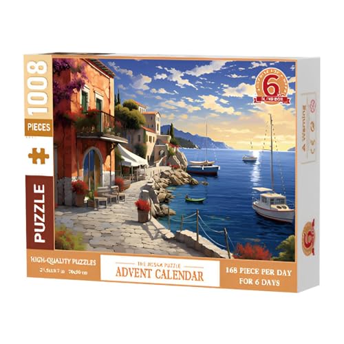 Weihnachts-Countdown-Kalender-Puzzles, Weihnachts-Countdown-Kalender, Urlaubspuzzles – natürliche Hafenlandschaft, 6 Boxen, 2024, Vintage-Feiertag, Weihnachtspuzzle, Weihnachtspuzzle für Kinder Weihnachts-Countdown-Kalender-Puzzles, Weihnachts-Countdown-Kalender, Urlaubspuzzles – natürliche Hafenlandschaft, 6 Boxen, 2024, Vintage-Feiertag, Weihnachtspuzzle, Weihnachtspuzzle für Kinder von Huyeruie