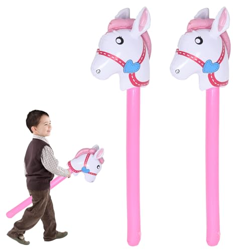 2 Stück Luftballon Stockpferd für Kinder, Aufblasbarer Pferdekopf-Stab, Steckenpferd für Kinder Luftballon Pferd Spielzeug für Cowboy Thematische Party, Ideal für Geburtstagsfeier & Kinderparty (Rosa) 2 Stück Luftballon Stockpferd für Kinder, Aufblasbarer Pferdekopf-Stab, Steckenpferd für Kinder Luftballon Pferd Spielzeug für Cowboy Thematische Party, Ideal für Geburtstagsfeier & Kinderparty (Rosa) von HweeWanX