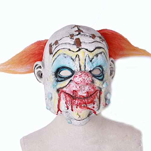 Gruselige Clown Maske Latex Vollgesichtsabdeckung Kostüm Spielhaube für Halloween von Hworks