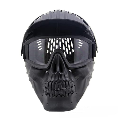 Hworks Skelett Cosplay Maske Halloween Cosplay Requisiten Kunststoff Schwarz Overhead Cosplay Maske von Hworks